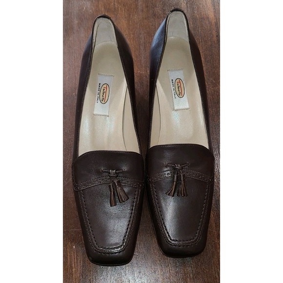 Talbots Shoes - Talbots Made in Italy Brown Leather Tassel Loafer Women's 8N Square Toe